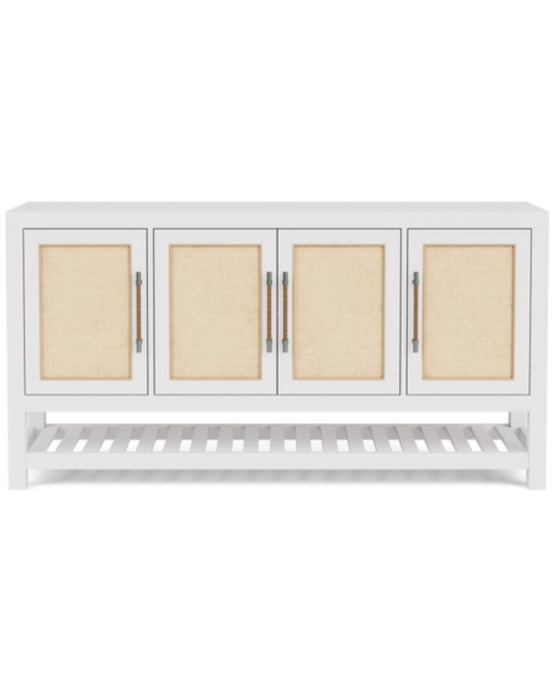 Stratford White Rattan Server