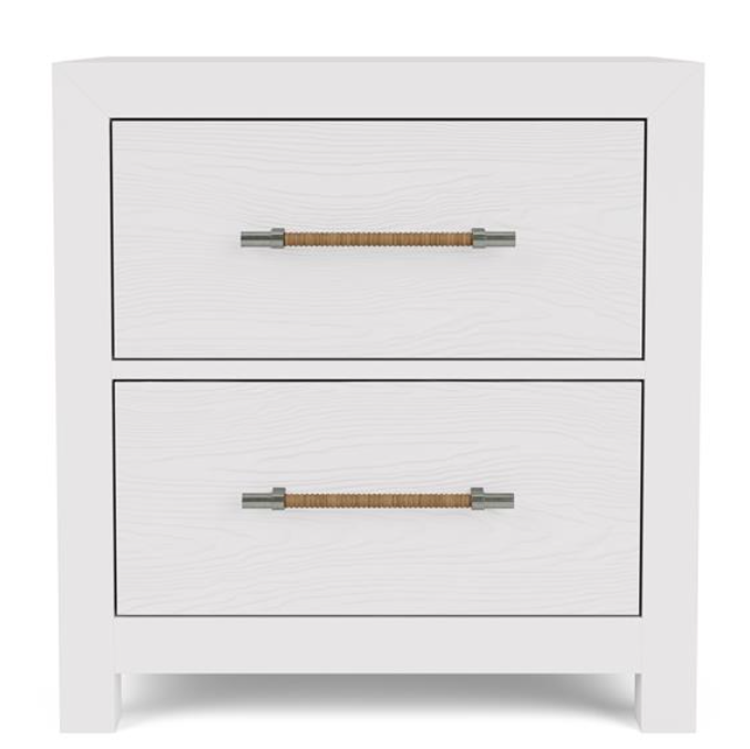 Small white side table with two drawers.