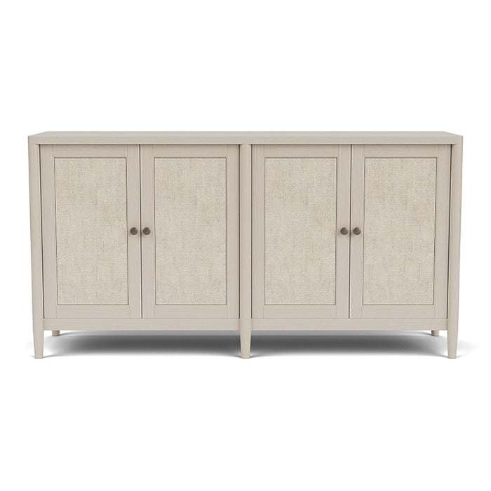 Sand colored four door Laguna storage cabinet.