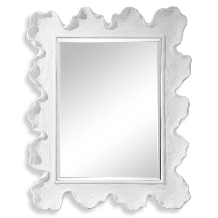 White Coral Round Mirror
