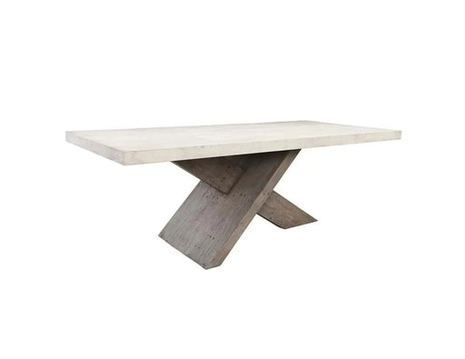 White coffee table with X-style stand.
