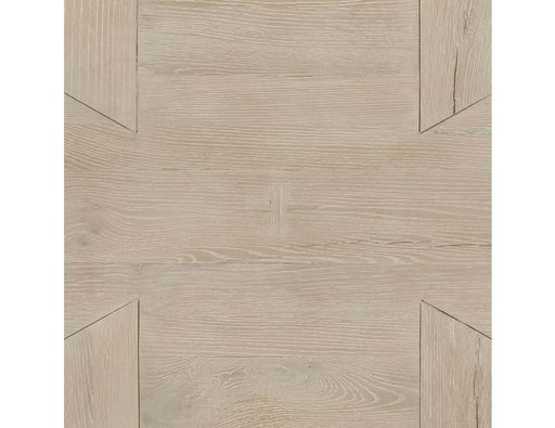 Overhead view of cream wood tabletop.