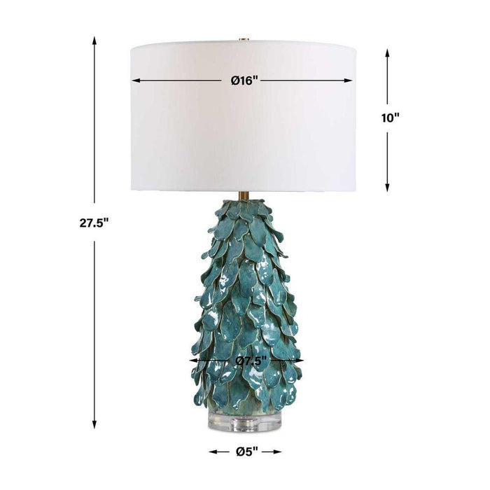 Verdant Leaf Ceramic Table Lamp