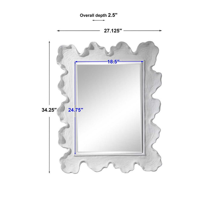 White Coral Round Mirror