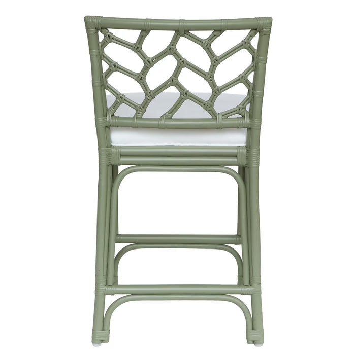 Palmetto Rattan Olive Green Counter Stool