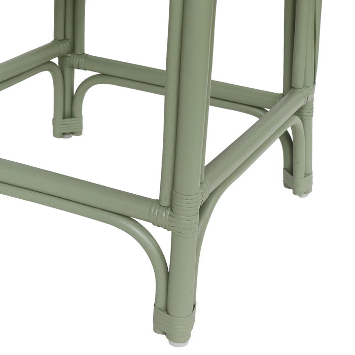 Palmetto Rattan Olive Green Counter Stool