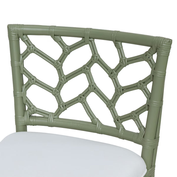 Palmetto Rattan Olive Green Counter Stool