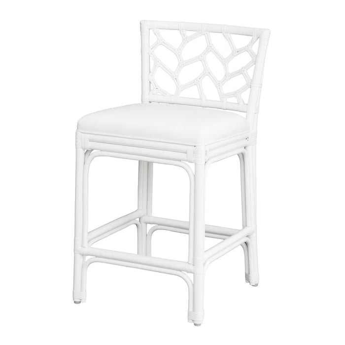 Palmetto Rattan Off White Counter Stool