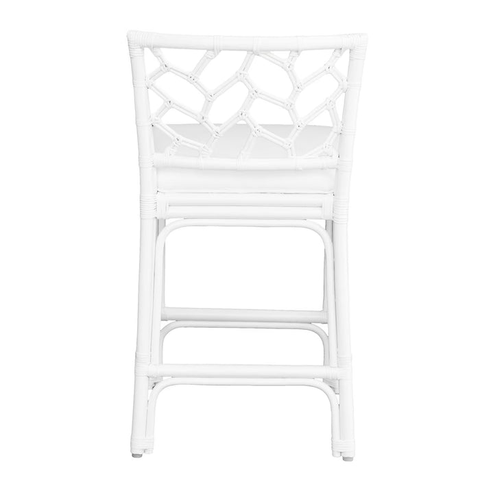 Palmetto Rattan Off White Counter Stool