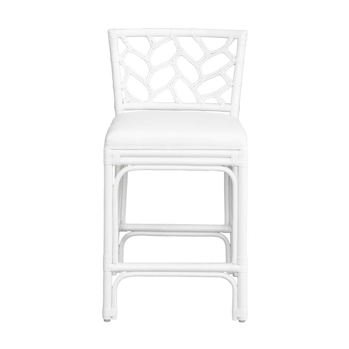 Palmetto Rattan Off White Counter Stool