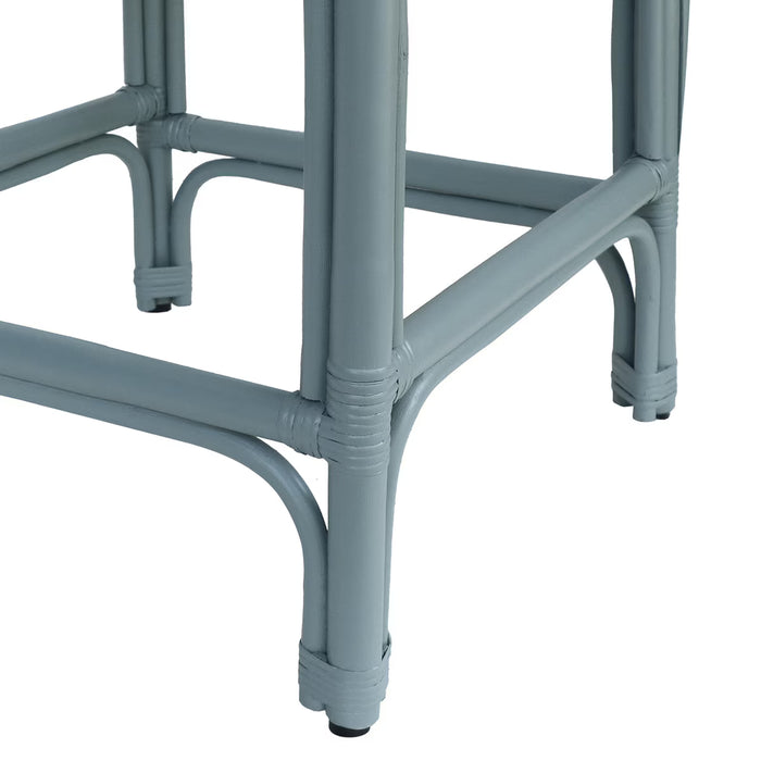 Palmetto Rattan Slate Blue Counter Stool