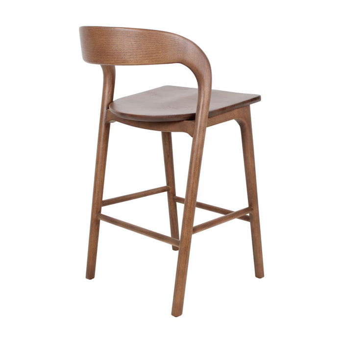 Marlow Ash Walnut Brown Counter Stool