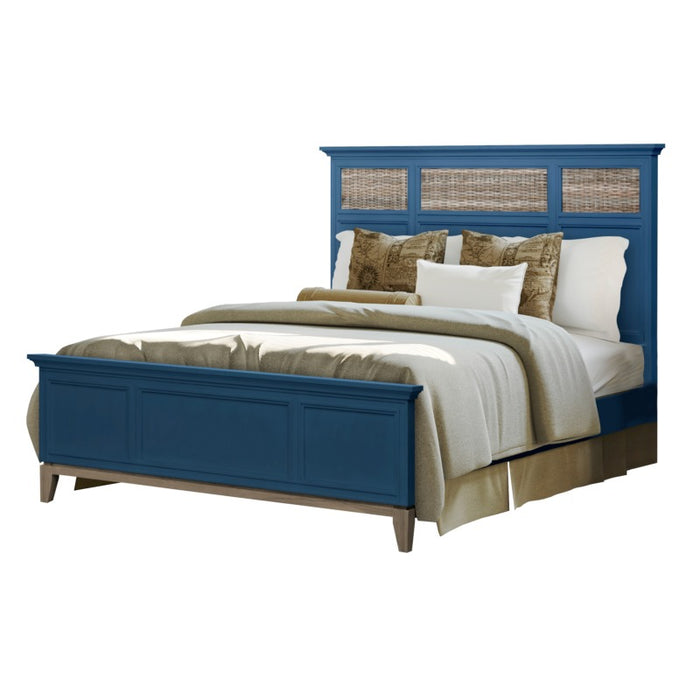 How to set up a bed with a Kauai blue bedroom set.