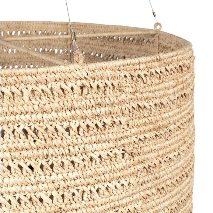 Solana Double Drum Natural Raffia Pendant