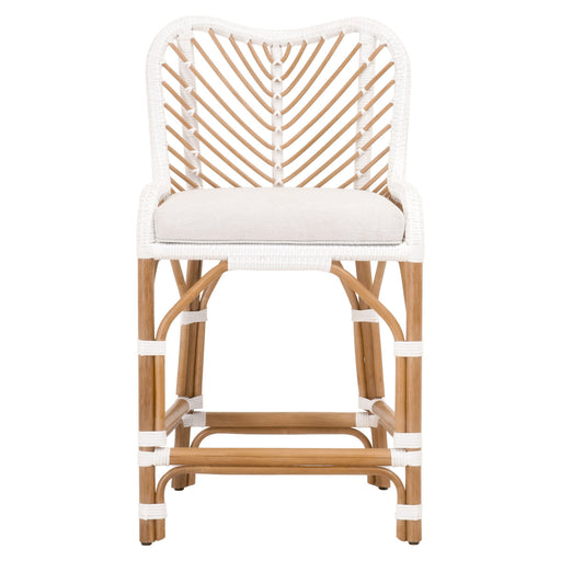 White and brown Laguna counter stool.