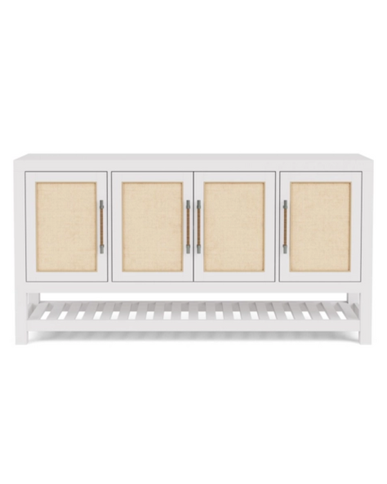 Stratford White Rattan Server