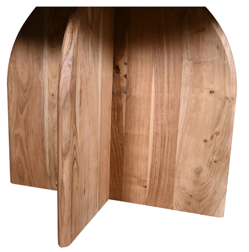 Close up of X-style table base.
