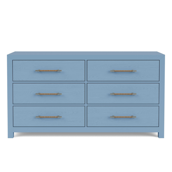 Rosie 6-Drawer Blue Dresser