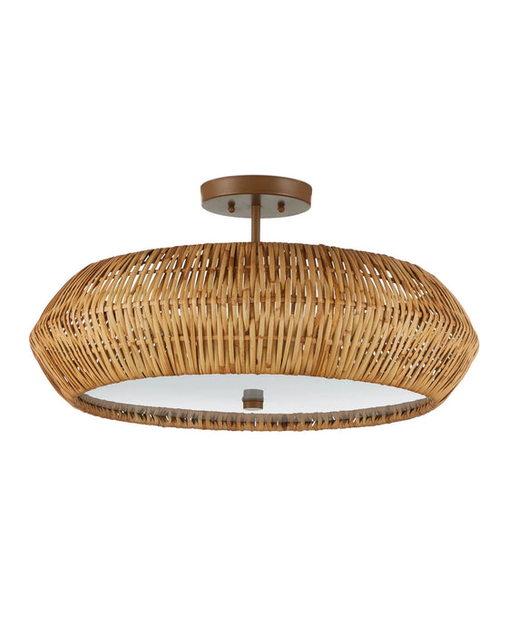 Antibes Natural Semi-Flush Mount