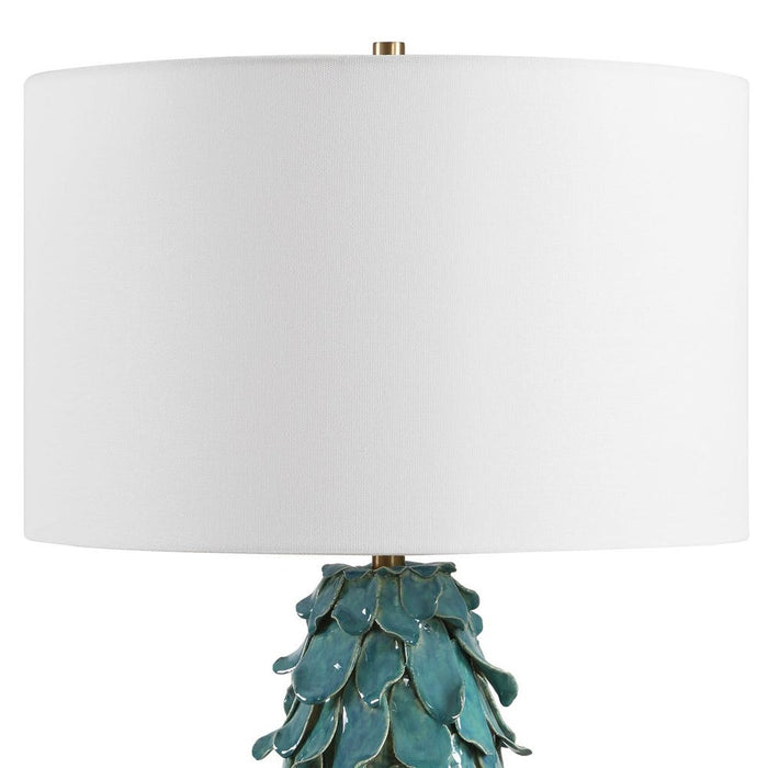 Verdant Leaf Ceramic Table Lamp