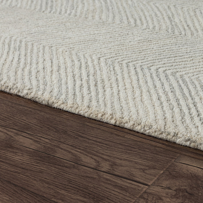 Sutton Silver Chevron Rug