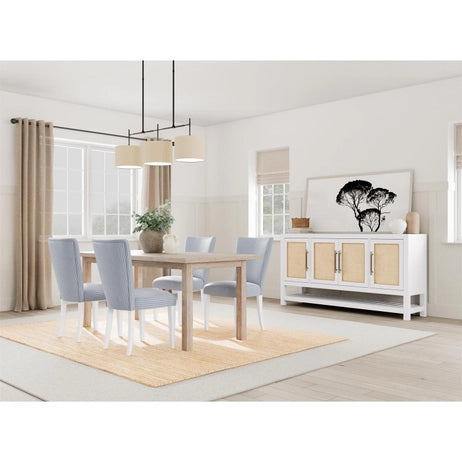 Stratford White Rattan Server