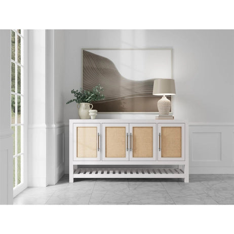 Stratford White Rattan Server