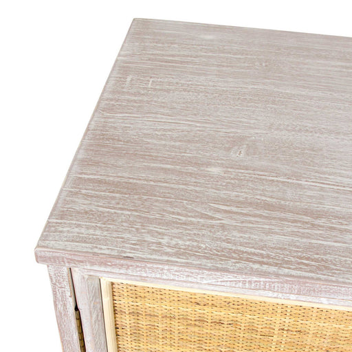 Top side of light brown Calista storage container.