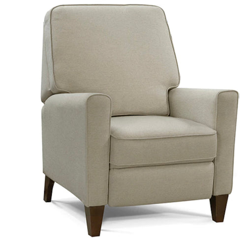 Tan upholstered accent arm chair.