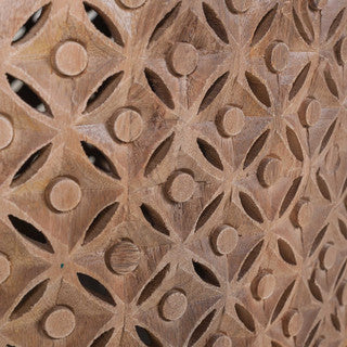 Close up of brown wood detail on furniture.