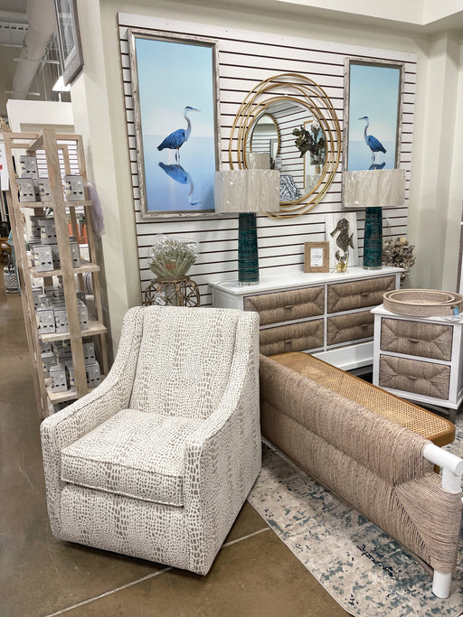 Small snakeskin accent arm chair.